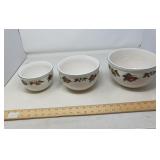 VINTAGE STONEWARE NESTING MIXING BOWLS / 3
