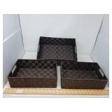 3 WOVEN BASKETS 13 X 10 X 5, 2@12 X 8 X 4