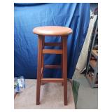 WOOD BAR STOOL 30 X 12, SEAT ROTATES