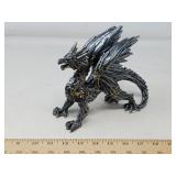 SILVER TONE DRAGON FIGURE / NEW