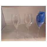 SET OF 3 LUIGI BORMIOLI CHAMPAGNE FLUTES