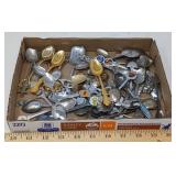 FLAT OF COLLECTABLE SPOONS SOME SILVER PLATED