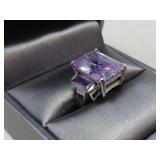 JEWELRY / .925 SILVER RING W/ LARGE STONE +