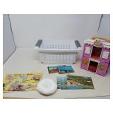 MISC BASKET W/  VINTAGE CONTENTS