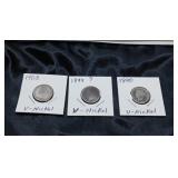 COLLECTIBLE ANTIQUE U S COINS LOT / 3 PCS