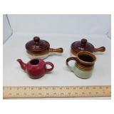 MIXED STONEWARE LOT / 4 PCS