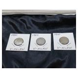 US COINS 3X V-NICKELS 1900, 1907, 1910