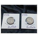 US COINS /  2 BUFFALO NICKELS
