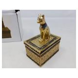 EGYPTIAN BAST TRINKET BOX / NEW