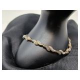JEWELRY- .925 SILVER BRACELET 7.75' LOCKING CLASP
