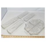 VINTAGE INDIAN GLASS PEBBLE LEAF CORN HOLDERS +