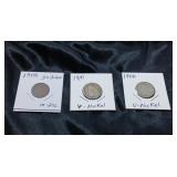 ANTIQUE U S COINS / V-NICKELS & INDIAN HEAD PENNY