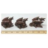 NEW 3 RESIN MINI STEAM PUNK DRAGONS 2.5' X 3'