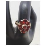 JEWELRY .925 SILVER RING WITH STONES SIZE 8