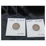 US COINS 1904 AND 1906 INDIAN HEAD PENNIES / 2 PCS