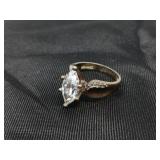 JEWELRY- .925 SILVER RING WITH LARGE STONE SIZE 7