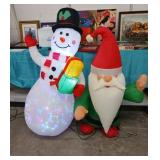 HOLIDAY YARD INFLATABLES 60' SNOWMAN 50' GNOME