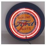 'GENUINE FORD PARTS' NEON WALL CLOCK / PREOWNED