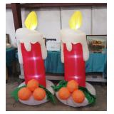 2 INFLATABLE HOLIDAY YARD DECOR CANDLES 75' X 36'