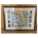 Framed Print Florida Treasure Map