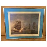 Framed Print Ships at Battle