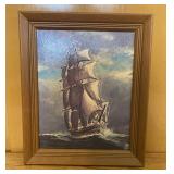 Framed Print Ship at Sea