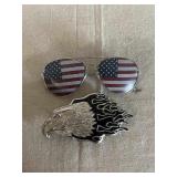 America Glasses & Eagle Belt Buckle