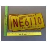2 1970 Illinois License Plate