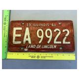 1961 Illinois License Plate
