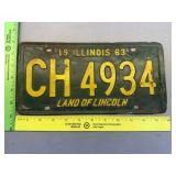1963 Illinois License Plate