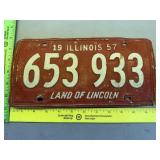 1957 Illinois License Plate