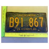 1960 Illinois License Plate