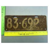 1928 Illinois License Plate
