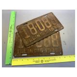 Pair 1936 Illinois License Plate