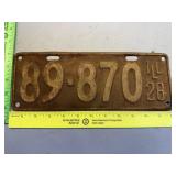 1928 Illinois License Plate