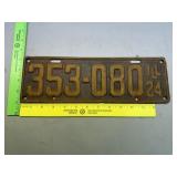 1924 Illinois License Plate