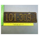 1932 Illinois License Plate
