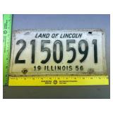 1956 Illinois License Plate