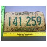 1977 Illinois License Plate