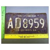 1964 Illinois License Plate