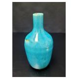 Sea Teal Pottery Vase vtg