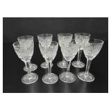 8 Bohemian Fine Cut Crystal Liqueur Glasses