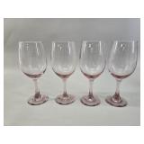 4 Arcoroc France Pink Glass Goblets