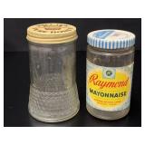 Miel Pur Pure Honey and Raymond Mayonnaise Jars