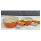 Vintage Le Creuset Cast Iron Fondue Saucepans