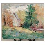 Clermont, Impressionist Country House-Oil Masonite