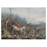 Antique Fox Hunt DRAWING COVER Engraving 1864