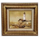Everett Woodson, Sunset Seaside Lighthouse, OIl