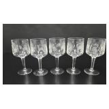 5 Cut Crystal Liqueur Glasses