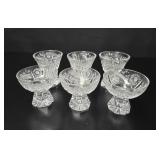 6 Bohemian Cut Crystal Liqueur Glasses